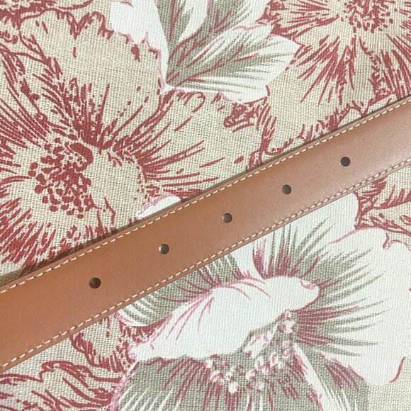 Celine Brown Canvas Belt Gold Double C Logo 80cm / 32in + Box - Picture 5 of 5